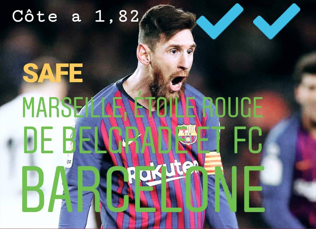 BOOM ! On valide le SAFE 💪💰🔥✔️
@OM_Officiel @crvenazvezdafk et @fcbarcelona_fra
#TeamParieurs #ForçaBarça #OMASC #LaLiga #Barcelona #BarcaValladolid #Balotelli #Barcelona