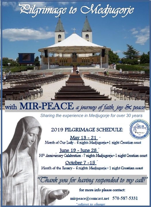 MirPeaceUSA's tweet photo. Join us!journey of renewed #faith,#joy,lasting #peace inr #hearts"Theres a light in #Medjugorje"~#Pope's Vatican Papal Envoy.Let's BE a LIGHT together. 2019 #religious #PILGRIMAGE #travel dates schedule(Mir-Peace #travel s there yearly 30+ yrs!!)#satchat #bealight #MirPeace #pray https://t.co/VNOvpK3ho5