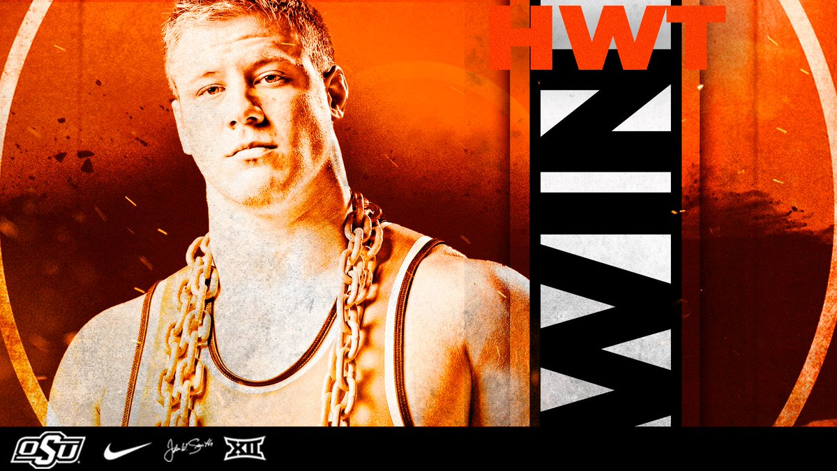 CowboyWrestling's tweet photo. HWT | Derek White finishes his senior season at home with a 3-1 decision over No. 6 Sam Stoll!! #okstate https://t.co/MUwfQpQKe4