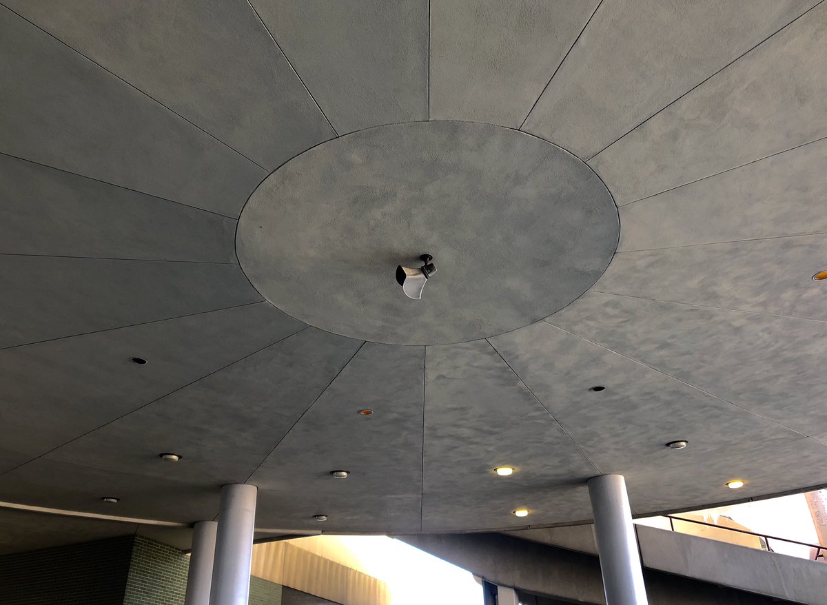 More detail of the press box and the incredible concrete roof structure, which has seen better days. The racetrack was nominated for the 1959 Outstanding Civil Engineering Achievement but came in 2nd behind the St. Lawrence Seaway, which was opened the same year.