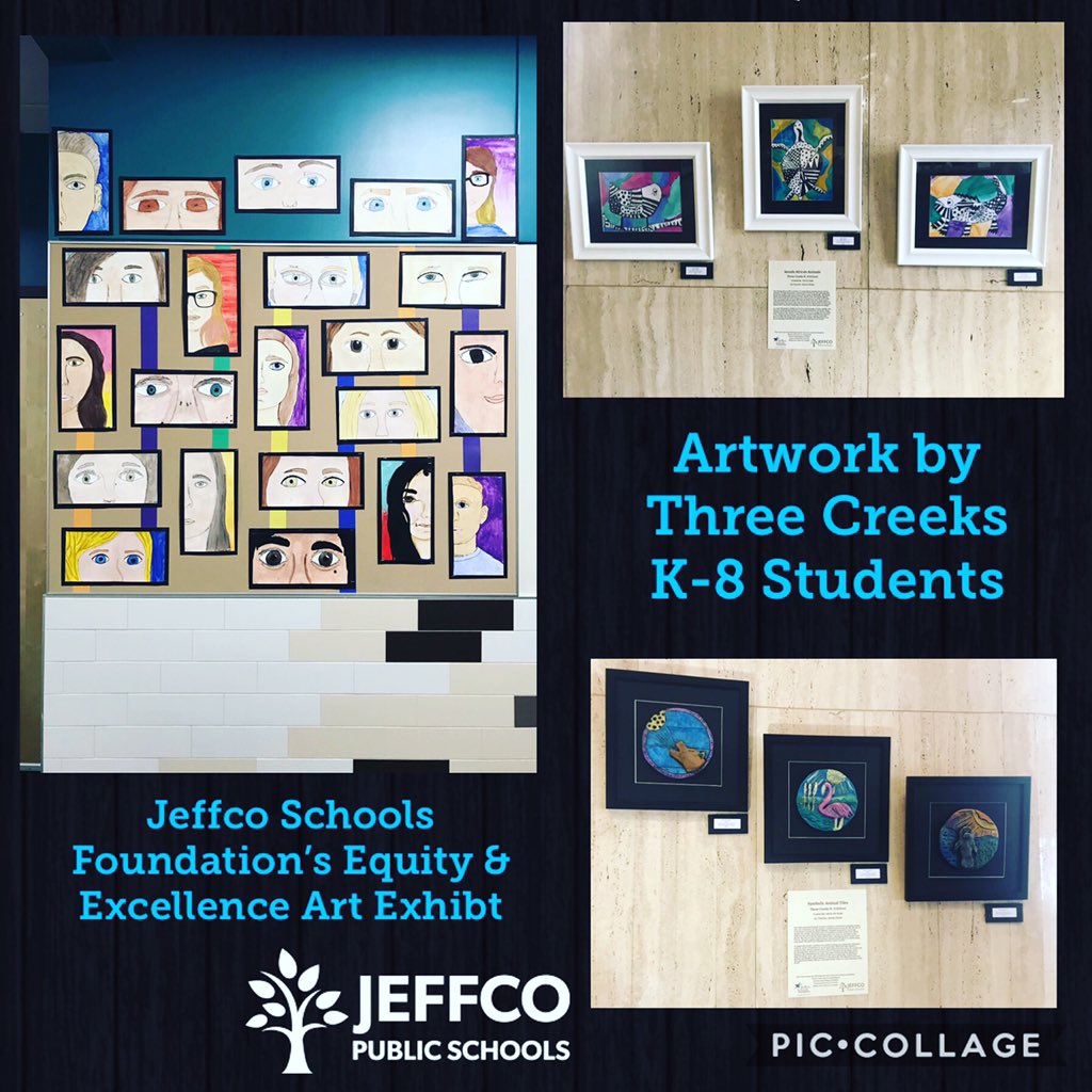 Jeffco Foundation’s Equity &amp; Excellence Art Exhibit showcasing <a href="/jeffcoschoolsco/">Jeffco Public Schools</a> #studentartists is on display!Organized by our super talented <a href="/ThreeCreeksK8/">Three Creeks K-8</a> art teacher Aimee Pickar 💗🖌🎨 #threecreeksk8proud #3ccougars #jeffcoart #jeffcoschoolsfoundation #artteachersrock