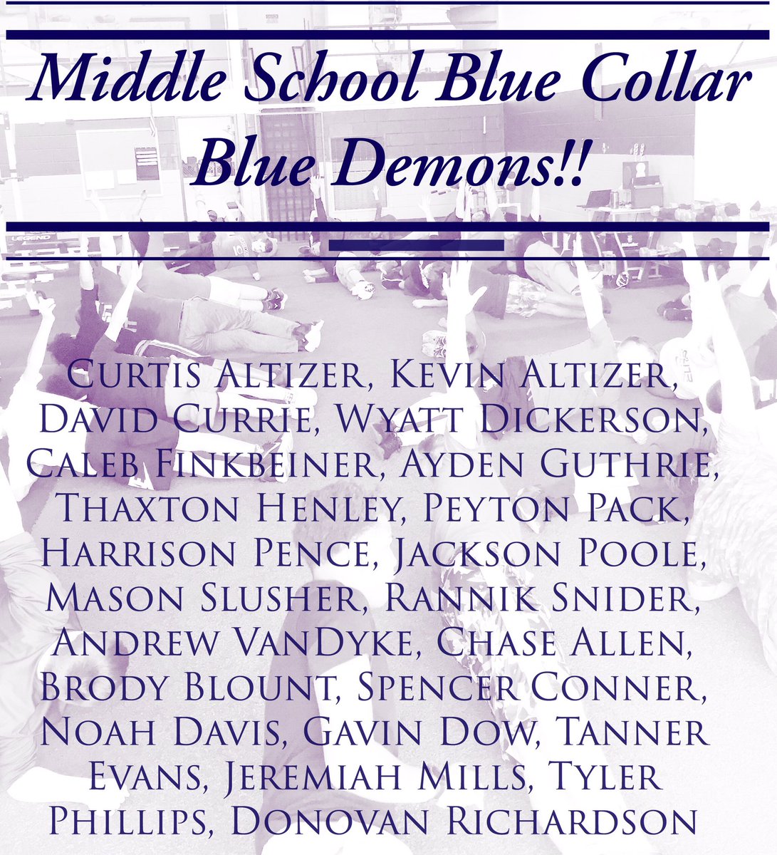 demons1football's tweet image. Congrats to all our #BlueCollarBlueDemons for having 90% + attendance and our up-and-coming MiddleSchoolers for 80%+ attendance through the Winter Season! Alot of hard working kids!
