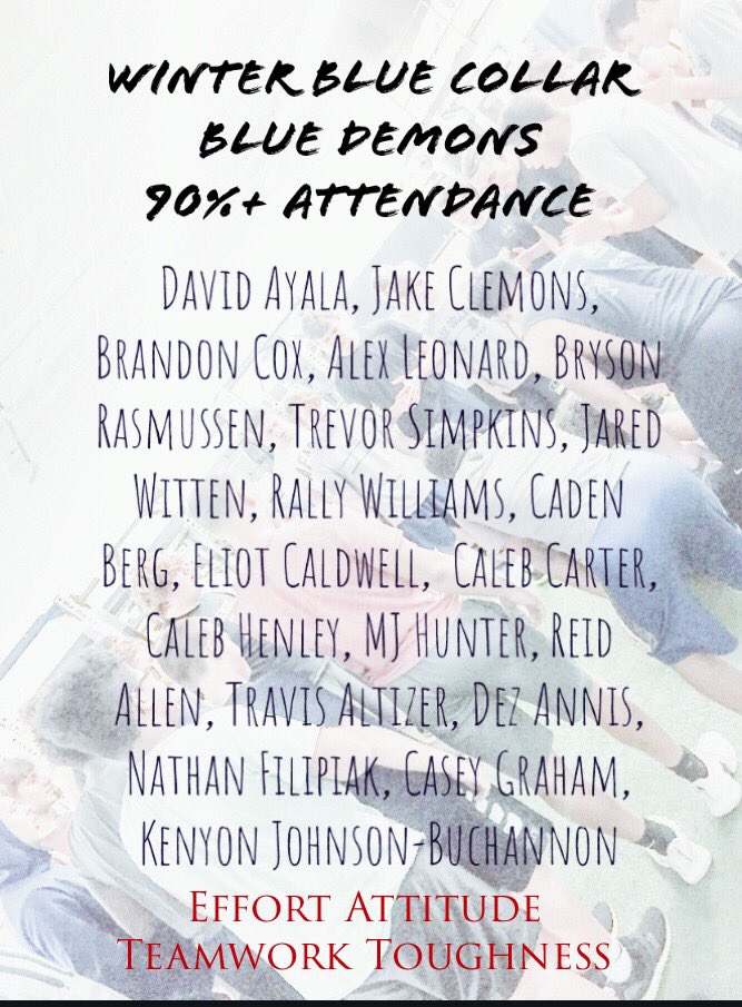 demons1football's tweet image. Congrats to all our #BlueCollarBlueDemons for having 90% + attendance and our up-and-coming MiddleSchoolers for 80%+ attendance through the Winter Season! Alot of hard working kids!