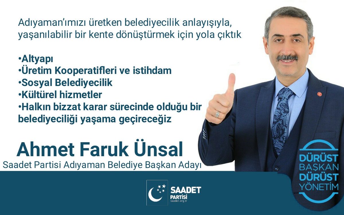 saadetkadin02's tweet photo. Adıyaman’ımızı yaşanılabilir bir kente dönüştürmek için yola çıktık
•Altyapı
•Üretim Kooperatifleri ve istihdam
•Sosyal Belediyecilik
•Kültürel hizmetler
•Halkın bizzat karar sürecinde olduğu bir belediyeciliği yaşama geçireceğiz 
#AdıyamanaDürüstBaşkan https://t.co/Rb5Pcuqk7h