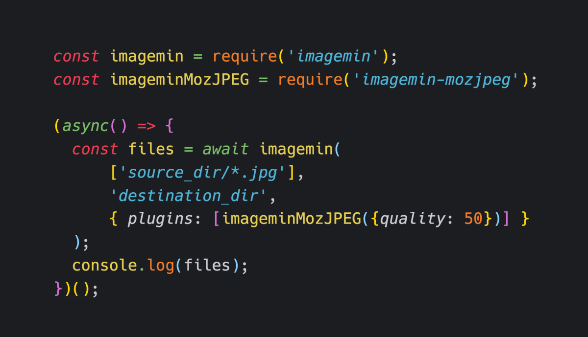 addyosmani's tweet image. Learn how to optimize images with Imagemin: bit.ly/imagemin ~ new codelabs for @webpack, @gulpjs & more by @katiehempenius. Love its plugins for WebP & MozJPEG.