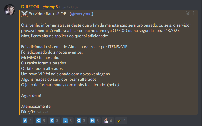 ServidorBackMC's tweet photo. ◾️Nosso reset está chegando ao FIM.

Você não pode perder nenhuma novidade do servidor. Entre já e garanta sua vaga!

Mais informações: https://t.co/s0v4rgLonI https://t.co/qHh19qGwPz