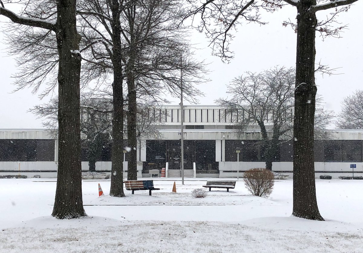 In 1970, Brubaker/Brandt designed this training facility for city employees. Not ideal to try and take pictures of a white building while it’s snowing...
