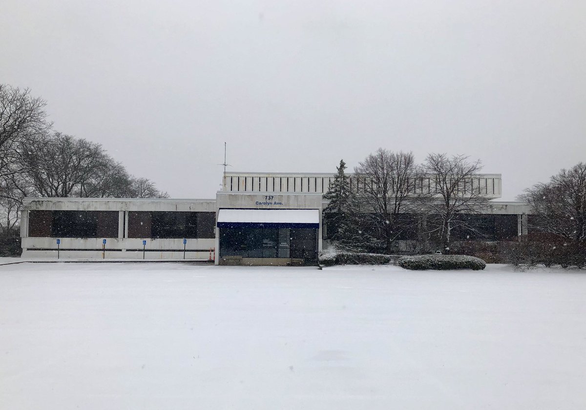 In 1970, Brubaker/Brandt designed this training facility for city employees. Not ideal to try and take pictures of a white building while it’s snowing...