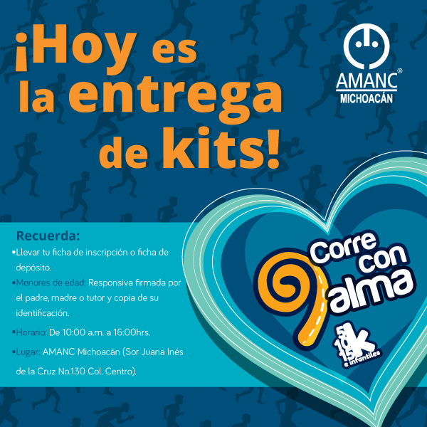 Quadratin_'s tweet photo. ¡Último día para inscribirte en #CorreConAlma! 🏃♀🏃♂💙
Si ya lo hiciste, no olvides pasar por tu kit a AMANC Michoacán.
¡Súmate y salva una vida! https://t.co/ERnxcwGsKj