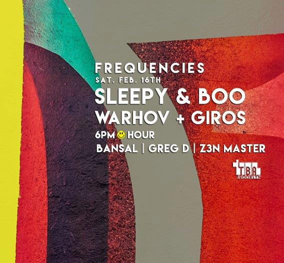 TBABrooklyn's tweet photo. Tonight, 6pm - 4am! #Frequencies w/ @sleepyboo , @Warhov_ (Birthday Set!) + #Giros
π Hour drink specials 6 - 9pm w/ #Bansal, @GregDroggitis + #Z3NMaster
Free until 11pm or $15 https://t.co/6wXRkr0995