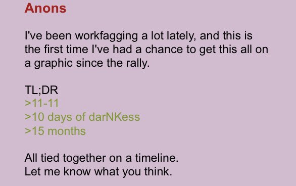 Anon on timeline for North Korea negotiations (possible Q proof)!! Anon notable!! #QAnon  @realDonaldTrump