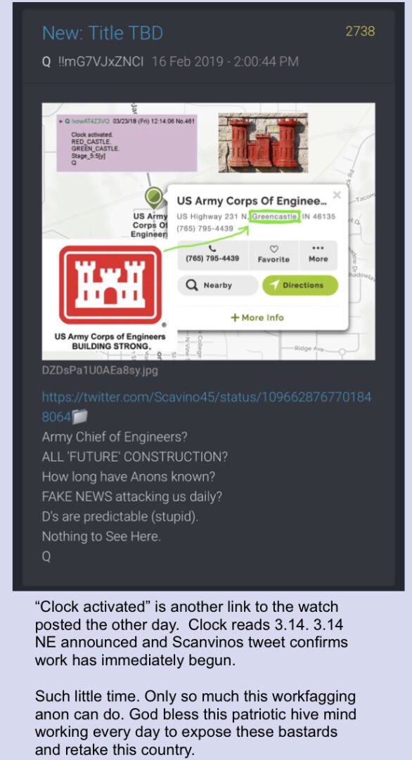 “Clock activated” is another link to the watch posted the other day. Clock reads 3.14. 3.14 NE announced and Scanvinos tweet confirms work has immediately begun!! Anon notable!! #QAnon  #ClockActivated  #BorderWallWorkBegun  @realDonaldTrump