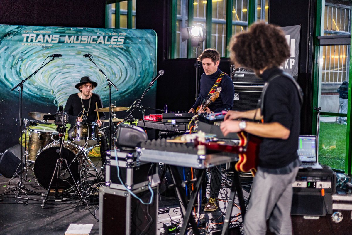 kexp's tweet photo. Day 2 of our @TransMusicales broadcast witnessed @madmadmadmusic's 8th show ever! Which blew us away due to their impressively experimental, but wholly cohesive style of synth-kissed electro-rock. Watch the trio's session: https://t.co/3ks3dg1wjw [📷: Justin Wilmore] #Trans2018 https://t.co/I3fcJFiybb