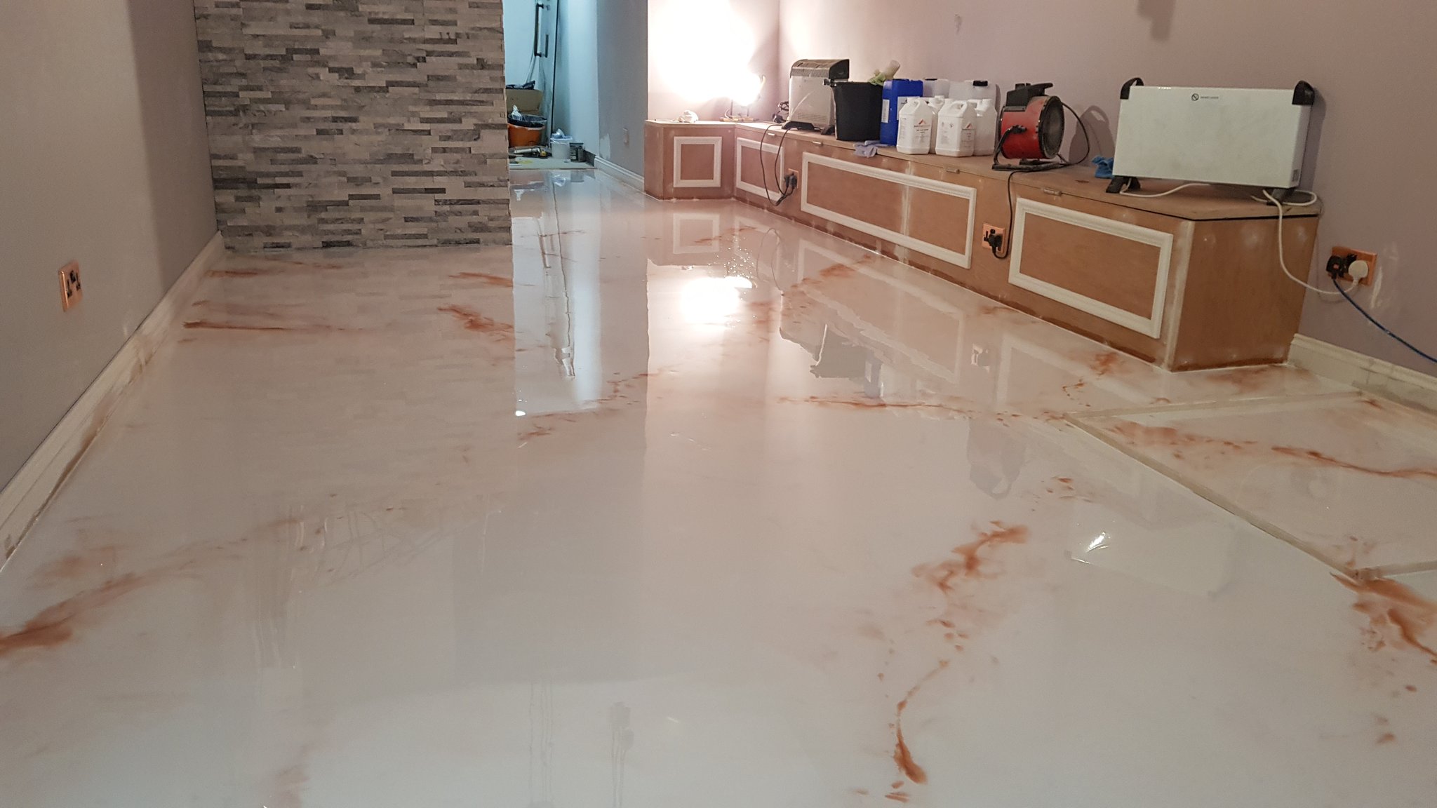 Copper shop epoxy floor