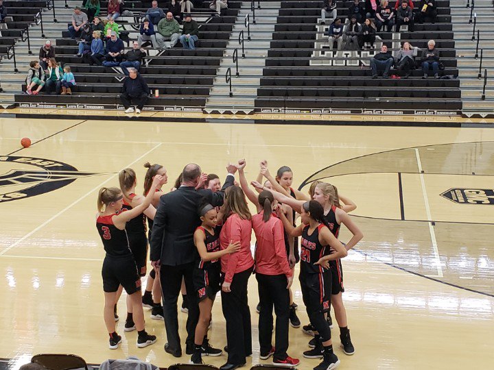 MMS_Ferguson's tweet image. First game of tournament. Tipoff time! Go Eagles! @GirlsBkb  #allforM #milfordsoars