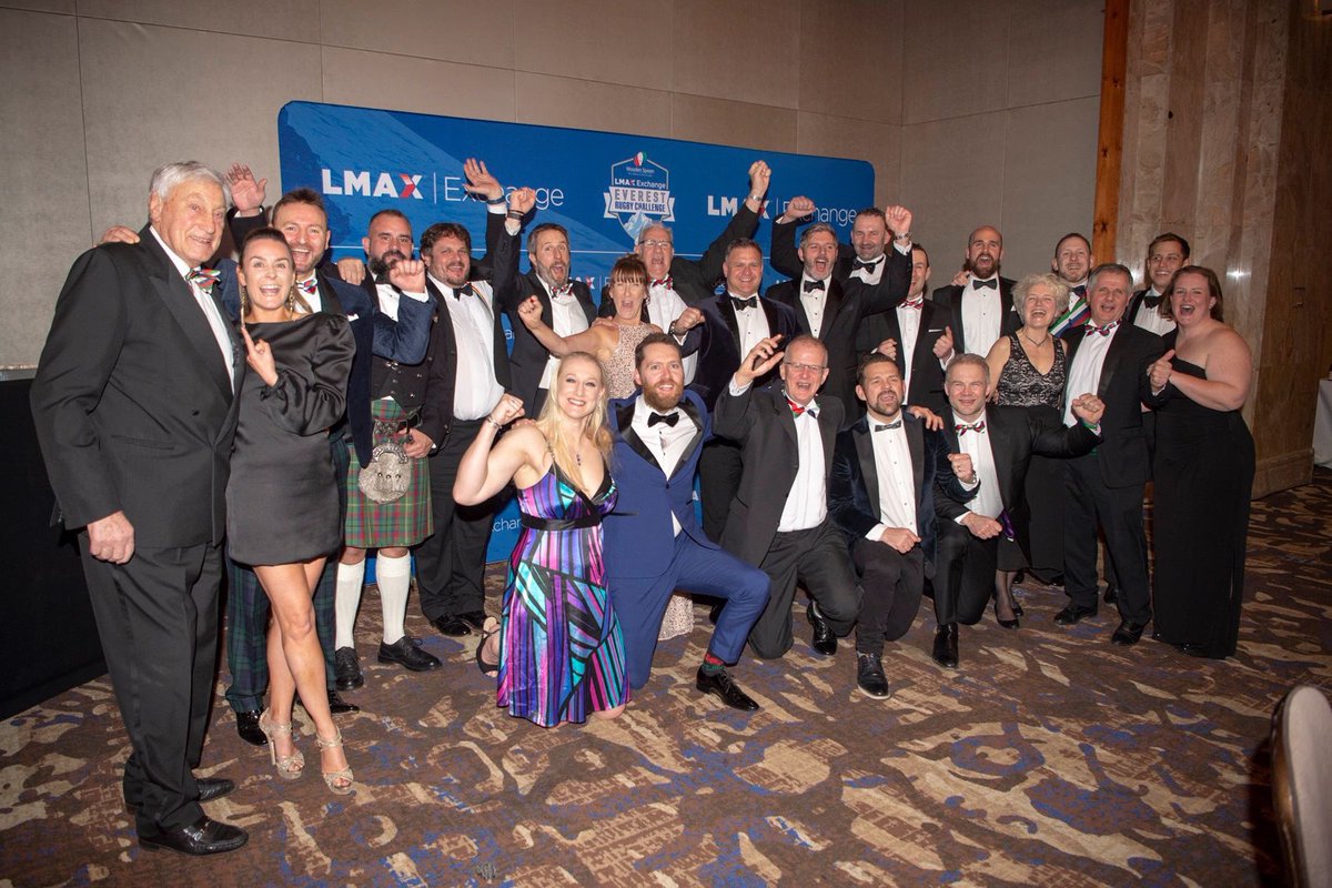 JonIngarfield's tweet photo. Great time at the @charityspoon #Rugbyball less than two months till we go up the big mountain. #Lmaxexchange #everestrugby #bluetuxrules https://t.co/S74TXXzG7m