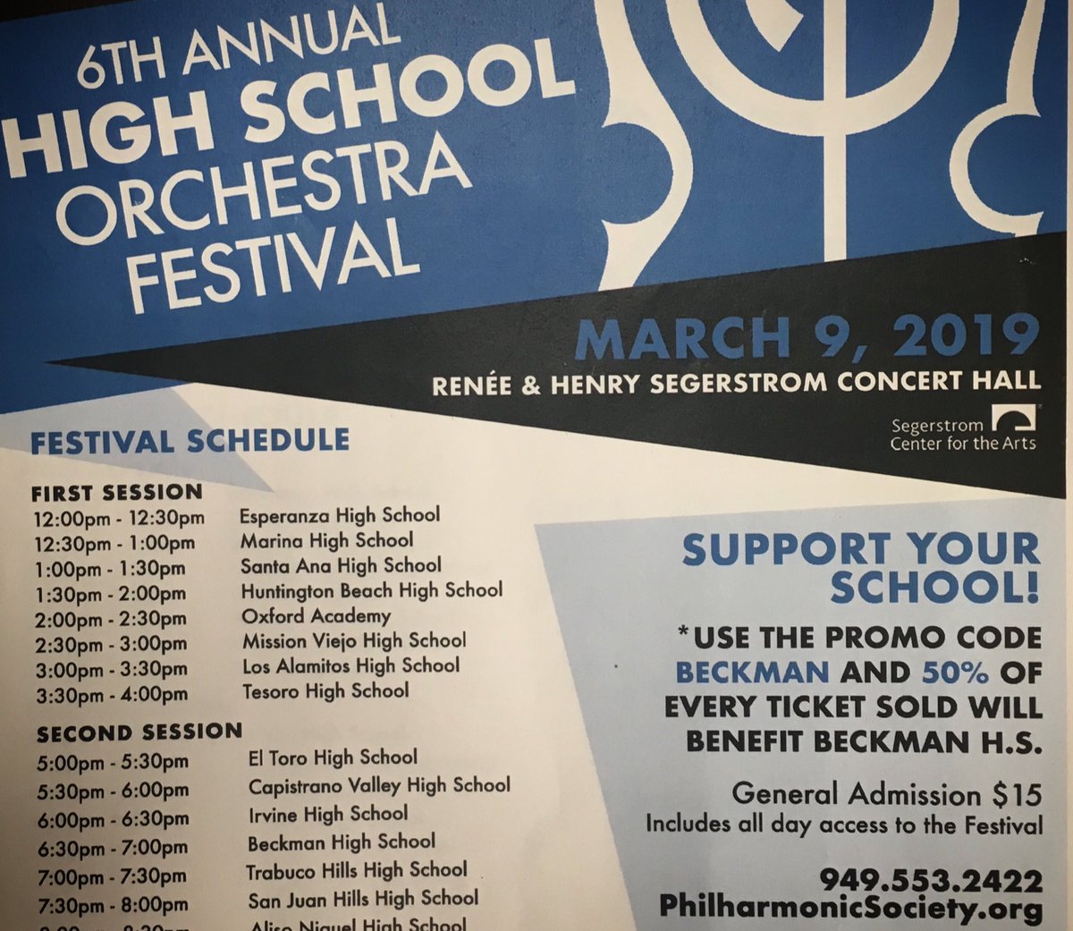 @BeckmanHS String Orchestra performing @SegerstromArts Mar9@630p Ticket info/use PromoCode BECKMAN: tickets.philharmonicsociety.org/single/SelectS… @TUSDschools @ocvarsityarts @BHSPatriots @suptfranklin @TPSF_Tustin @PhilharmonicSoc #tusdmusic #WeAreTUSD @SpreadMusicNow @StringsMagazine