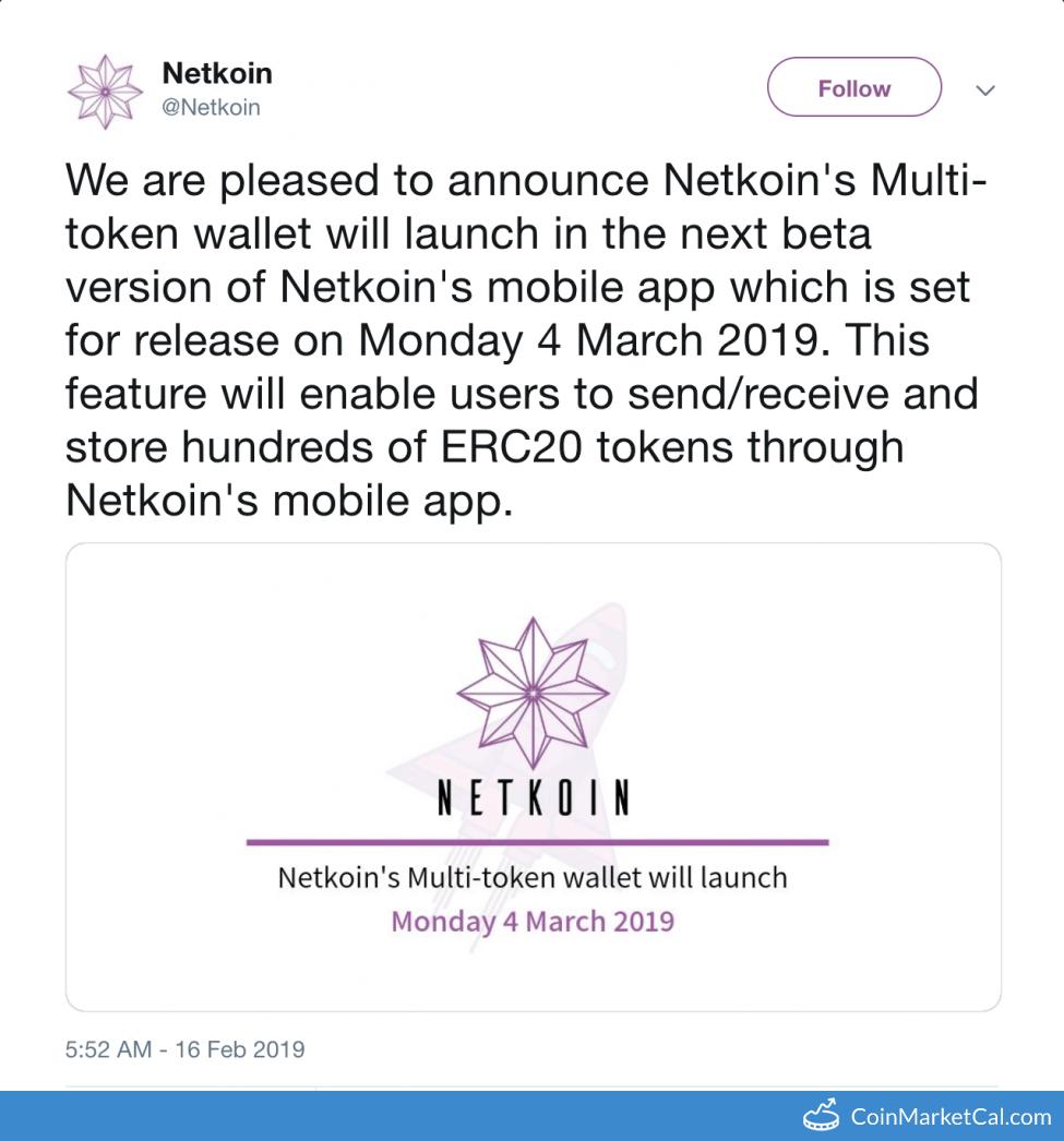 cmcal_bot's tweet photo. 🆕 New NetKoin $NTK event! 
 
04 March 2019 
Multi-token wallet  
 
Source: https://t.co/QeQluVx8GL https://t.co/93NJe2GI7L
