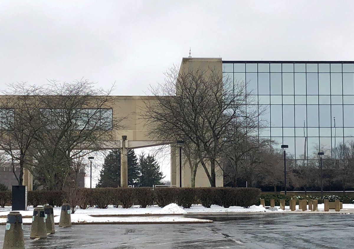 In 1972 the firm designed this brutalist corporate office park in Dublin, OH. Looks like a film set from a movie about a secretive and nefarious corporation thats doing human experiments or something