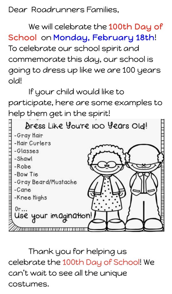 Don’t forget, Monday is our 100th day of school! 💯 #EESLearnAndLead