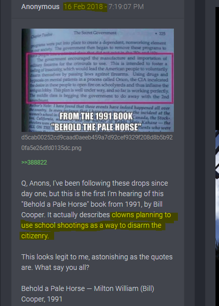 GreatAwakenin14's tweet photo. Flashback to a #Qanon post exactly a year ago today.

They have no conscience. Everything is a means to an ends. Even if it means killing our children to get our guns. They never anticipated Q or us waking up &amp; fighting back. Hey [DS] Patriots will NEVER give up our guns! #DSFail https://t.co/IruuNT8Bub