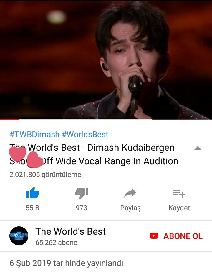 Dimash'ın The #WorldsBest performansı, SOS d'un terrien en detresse, 2 milyon izlenme sayısına ulaştı 🎉
#TWBDimash <a href="/dimash_official/">Dimash Qudaibergen</a>

Tekrar izlemek için 👇
youtu.be/WwA774p5CRE