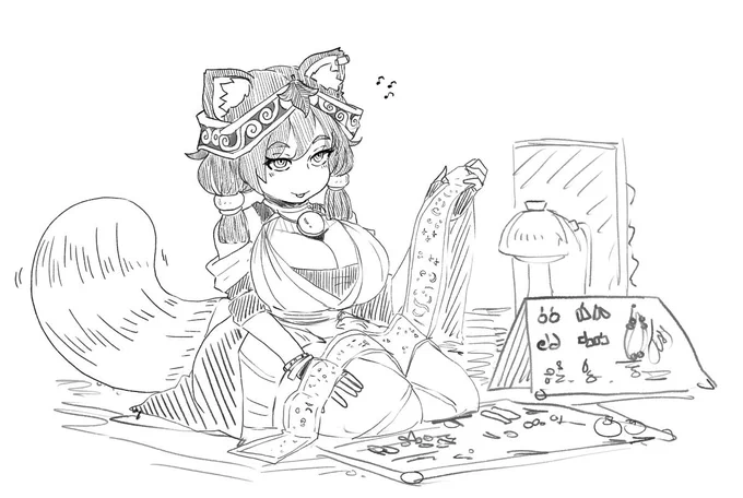 Redraw of Desert Tanuki merchant from May 2016 