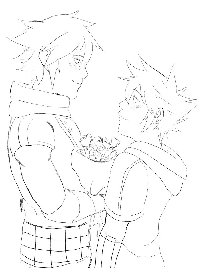 Cute #soriku Valentine's Day commissions I did for @p6zed  ?? 