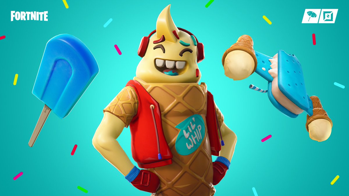 uendelig Tilbagebetale ude af drift Fortnite on Twitter: "Give your enemies brain freeze 🍦 The new Lil Whip  Outfit, Ice Pop Pickaxe, Ice Cream Cruiser Glider and Sprinkles Wrap are in  the Item Shop! https://t.co/pGLOwTPzSV" / Twitter