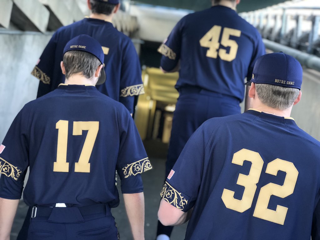 gold notre dame baseball jersey