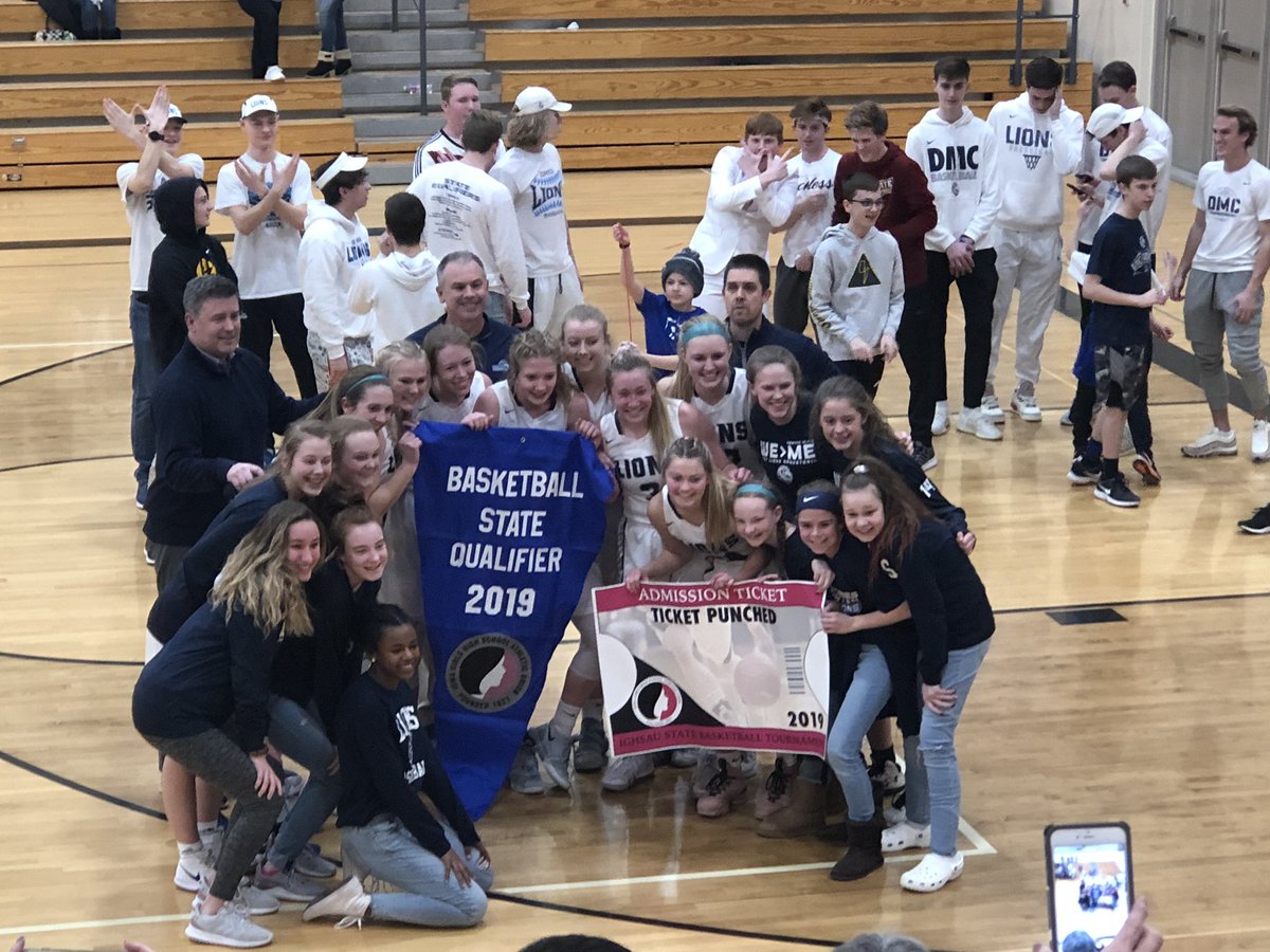 ON TO STATE!!!  Lions win 44-41! #dmcgirlsbb #we>me #ontostate