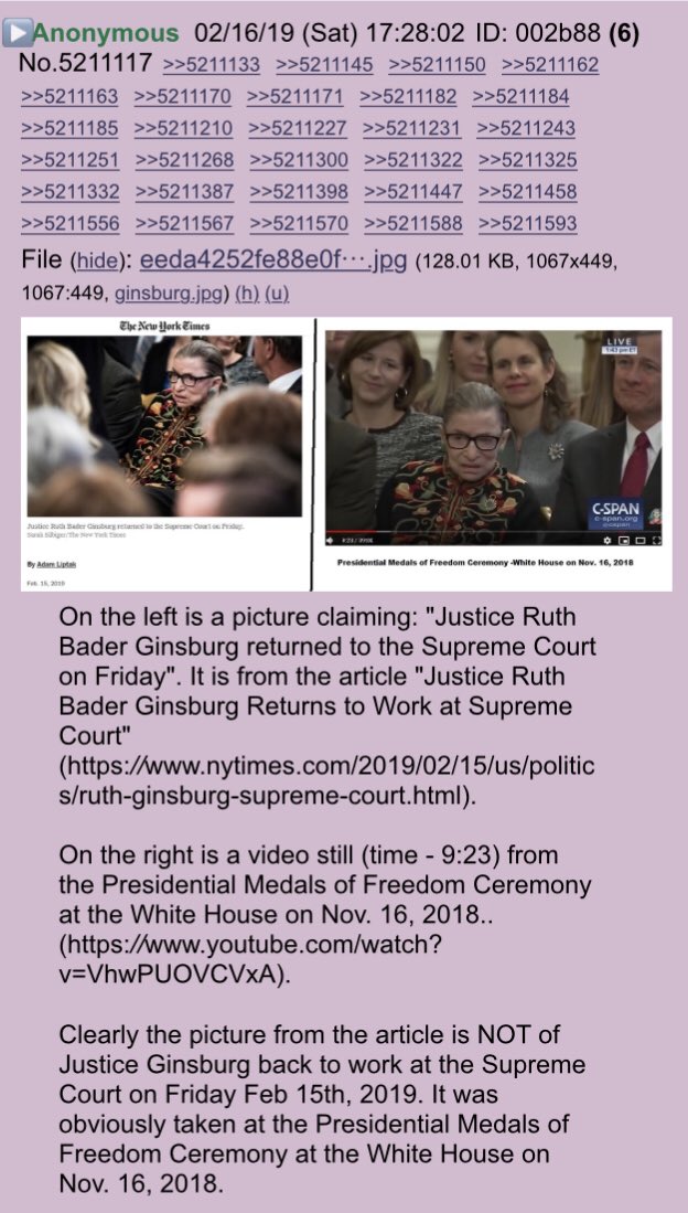 New York Times uses old photo of RBG in article about her returning to SC on Friday!! Anon notable!! #QAnon  #RBG  @realDonaldTrump