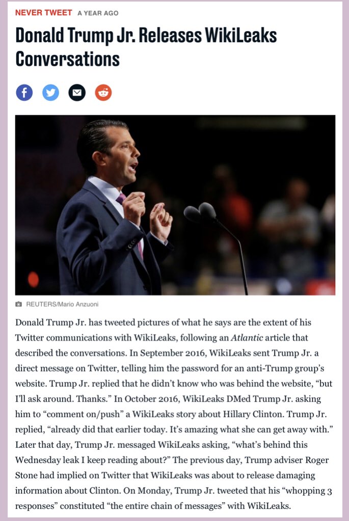 2. Reminder - DJT Jr released his comms with wiki and comfirmed Seth Rich was leaker - media never reported on it!! Anon notable!! #QAnon  @realDonaldTrump