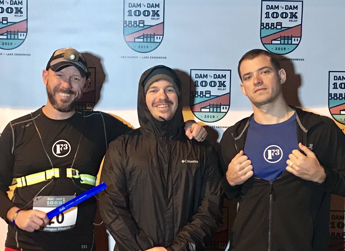 F3BooBoo's tweet photo. What you know bout that #D2D life? Awesome day with the bros at @DamToDamRelay running from Lake Murray to Lake Greenwood. Bring on @Palmetto200! #DamtoDamRelay #D2D3tain33s https://t.co/gn0HmtwY5Z