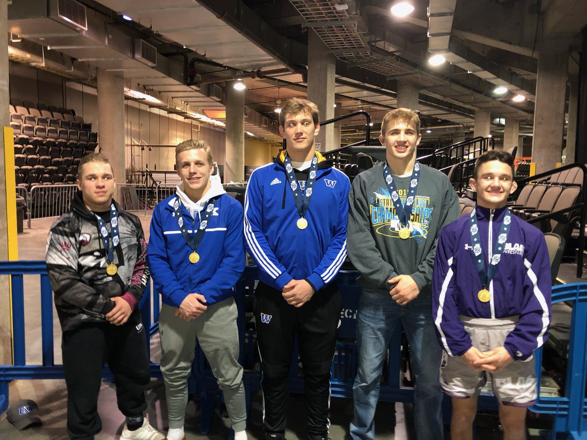 loperwrestling's tweet photo. UNK Wrestling's 5 signees all won state titles today! This is a great group of you men on and off the mat! https://t.co/RRJ4aNM4VX