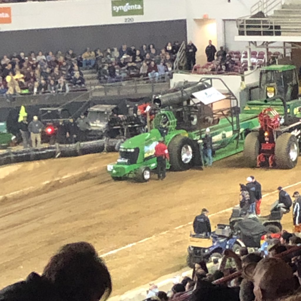 RaelynnH25's tweet photo. Enjoying the Championship Tractor Cheering on the hometown crowd from Section 337 Row U Seat 3!!! #tractorpullcontest https://t.co/GlCrvhMWdE
