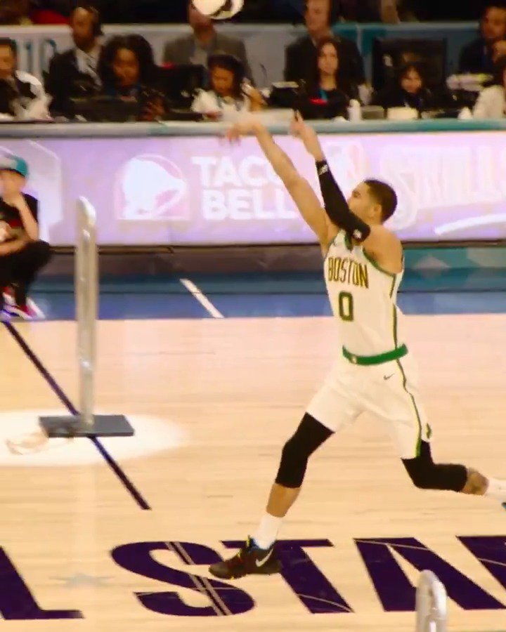 .@jaytatum0's #TacoBellSkills winning half-court shot in #PhantomCam!