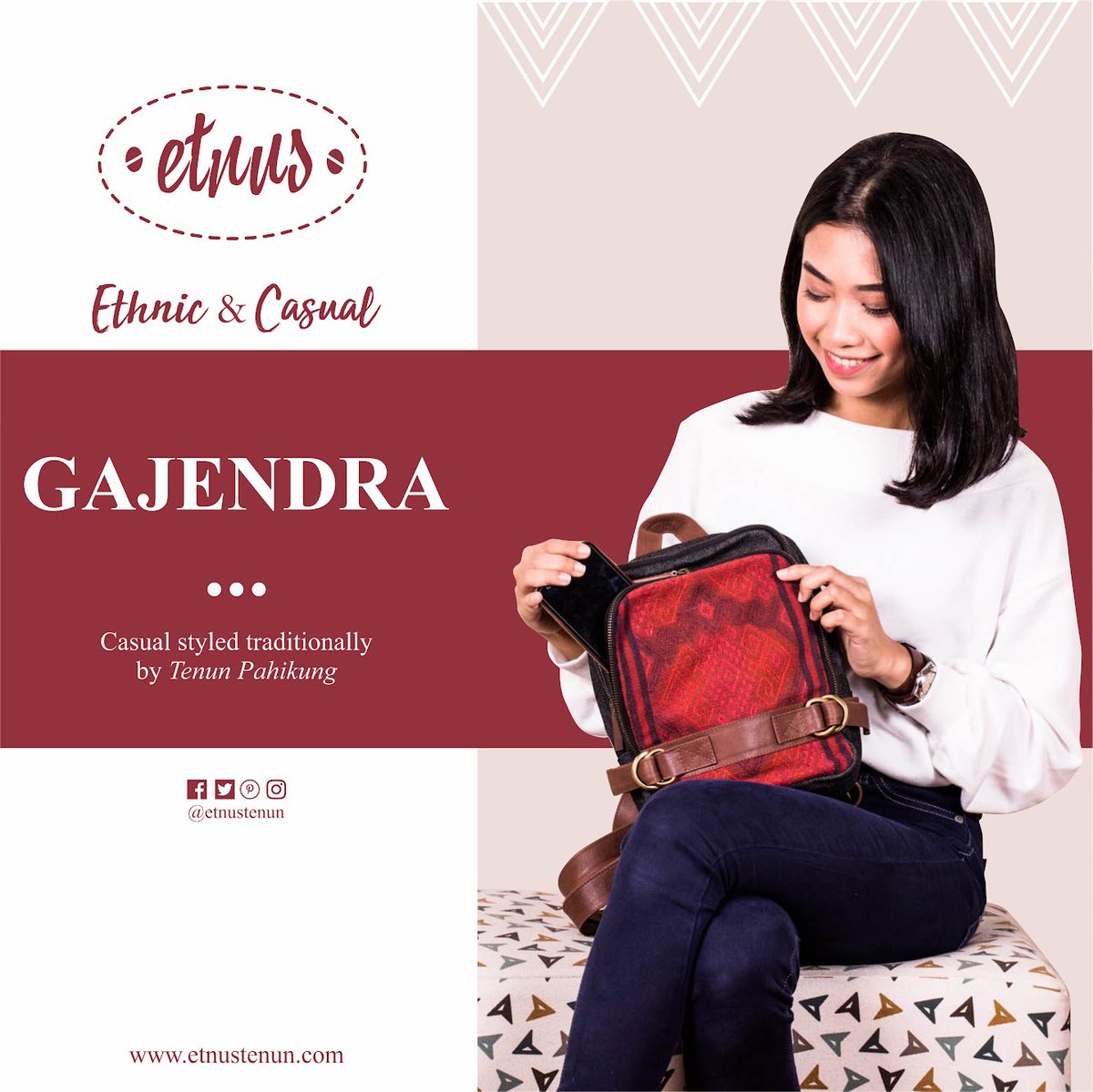 GAJENDRA by Etnus Tenun is calling out to the casually-edgy people who are ready for the good vibes and rides!
#casualbag
#backpackforwoman
#casualbackpack
#casualstyle
#ethnicstyle
#denimbag
#tasetnik
#tasranselwanita
#giniginigoonline
etnustenun.com/woven-bags/gaj…