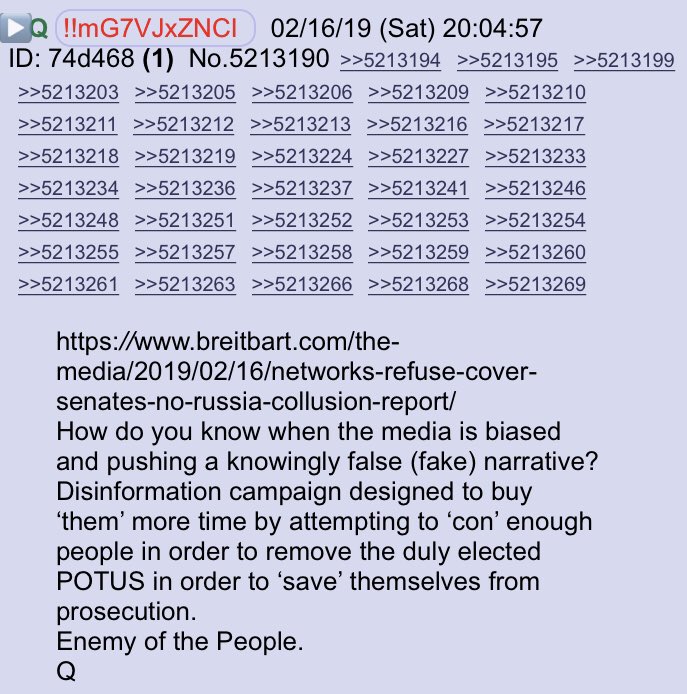 !!NEW Q - 2743!!20:04:57 EST  http://breitbart.com/the-media/2019 …How do you know when the media is biased and pushing a knowingly false (fake) narrative? #QAnon  #FakeNews  #EnemyOfThePeople  @realDonaldTrump