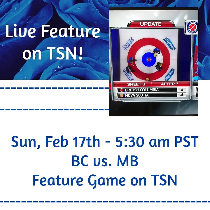 Get it on your PVR or open up your schedules! Our first game will be featured tomorrow on TSN - BC vs. MB - 5:30am PST (9:30am AST) 👊🥌

#curlingrocks #teambc #stoh2019 #canadacurling #teamwarkcurling