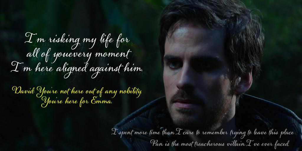 Neal wouldn’t face his father for her. "If she breaks the curse, my father's gonna remember who he is and come looking for me”Killian knew the evil that faced him Neverland and he went anyway. For Emma. For her family. He defied Pan for them. He faced the Dark Ones for her.
