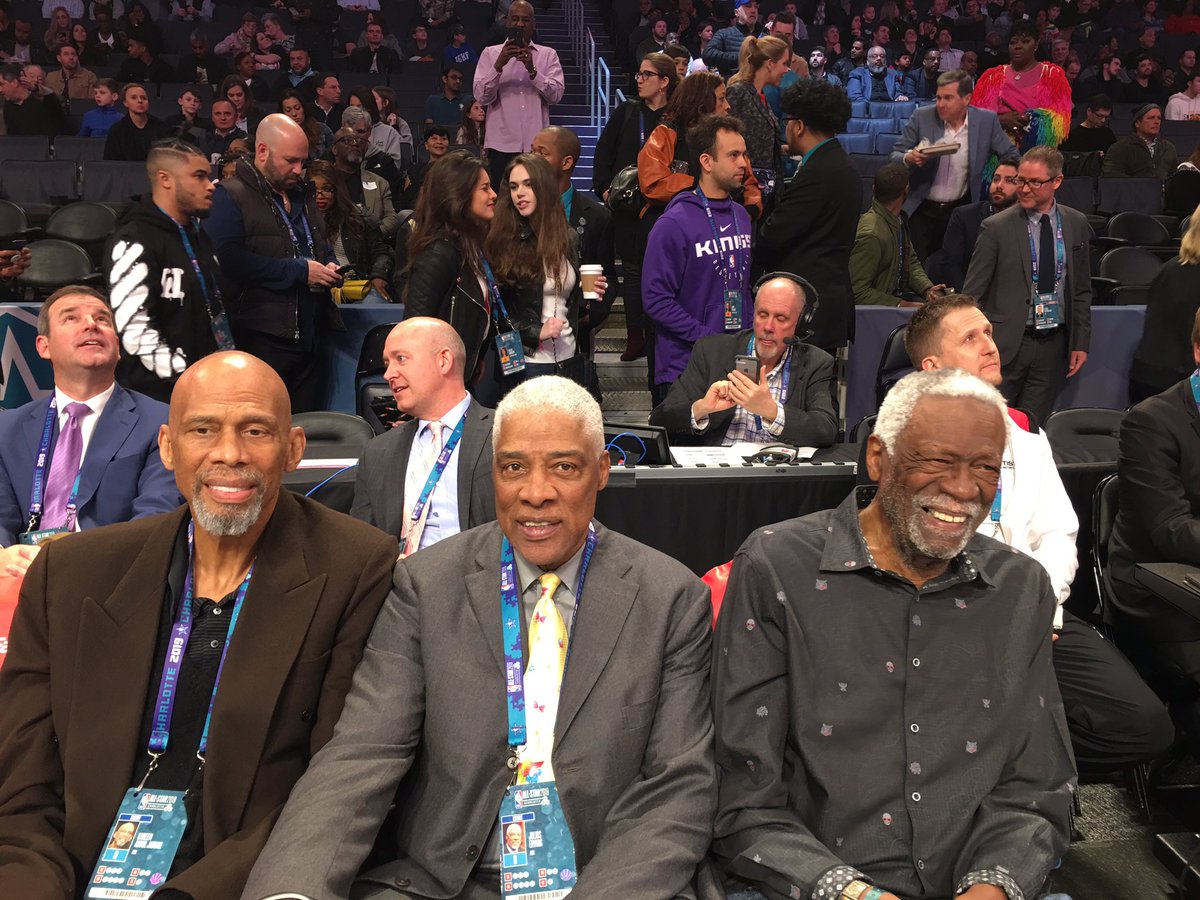 Hanging with the fellas <a href="/JuliusErving/">Julius Dr J Erving</a> <a href="/kaj33/">Kareem Abdul-Jabbar</a> <a href="/NBAAllStar/">#NBAAllStar</a>  #AllStarGame2019 #tacobellskillschallenge #AllStarSaturdayNight