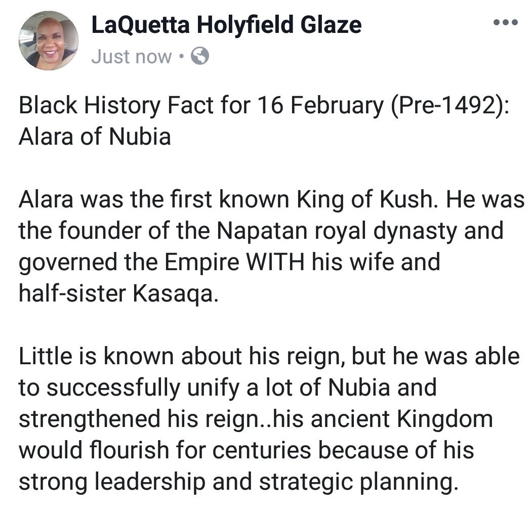 Black History Fact for 16 February: King Alara of Nubia