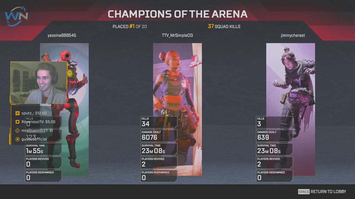 MrSimpleName's tweet image. NEW WORLD RECORD! 34 KILLS.... @PlayApex @dizzfila // Never thought I ever beat the record, but never doubt yourself.
