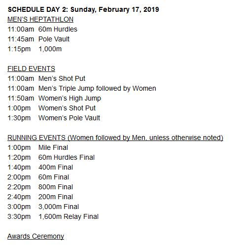 LoneStarConf's tweet image. 2019 LSC Indoor Track and Field Championships conclude today in Lubbock, Texas! 

#LSCtrack Live Results: results.flotrack.org/?mid=1538  

Details: lonestarconference.org/tournaments/20…