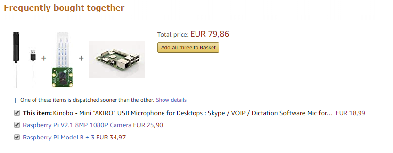 HackyScientress's tweet image. I wonder what people are building with those 3 items. I know that those exact three items where used in the @letsrobot Telly Bot, but not anymore, and I kinda doubt that it made that big of an impact on amazon's big data recommendations.