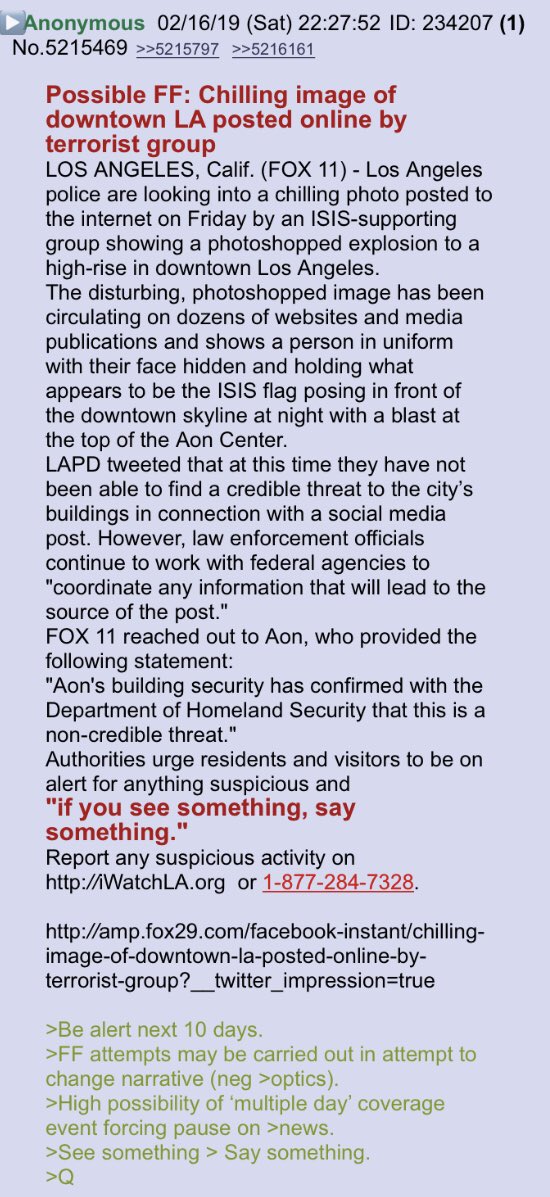 Possible FF: Chilling image of downtown LA posted online by terrorist group!! Anon notable!! #QAnon  @realDonaldTrump