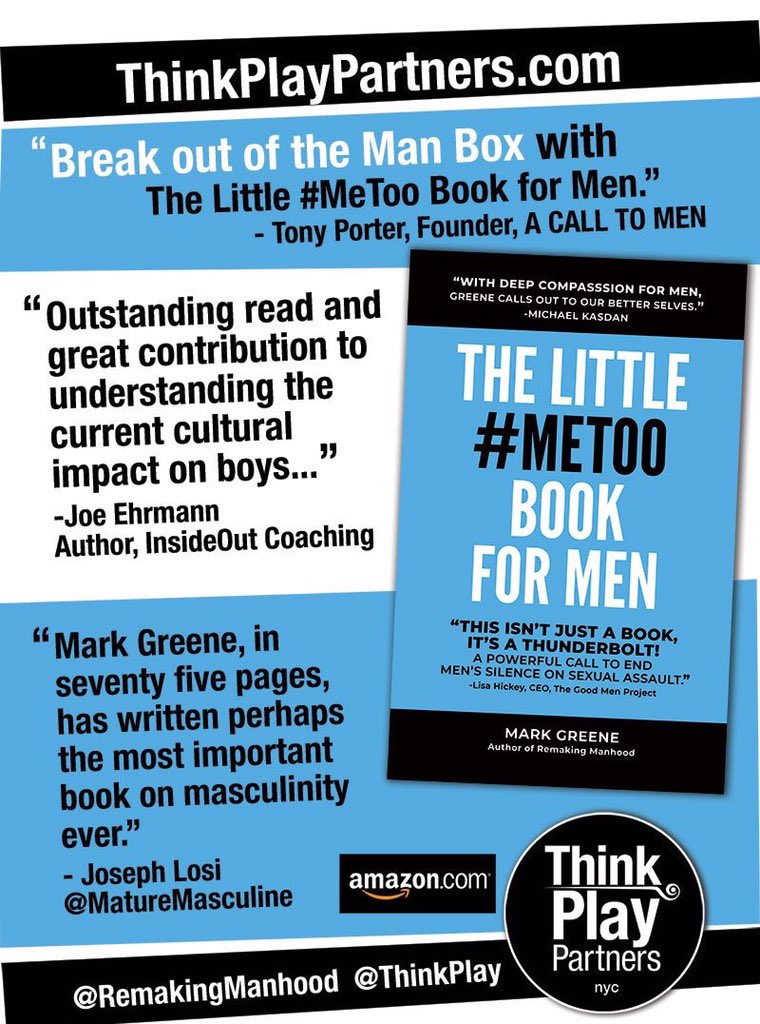 Want to start a powerful conversation about masculinity with someone you love? Give them a copy of The Little  #MeToo   Book for Men. Available worldwide on Amazon --->  https://www.amazon.com/Little-MeToo-Book-Men/dp/172947389X … /33