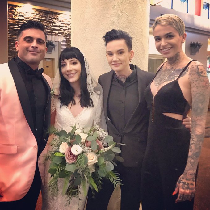 Best wedding ☺️ So happy for these beauties @GothCharlotte @lancehartfetish 🖤 https://t.co/2reMxIbT2<a class="tags" href="/tag/gothcharlotte">@gothcharlotte</a>