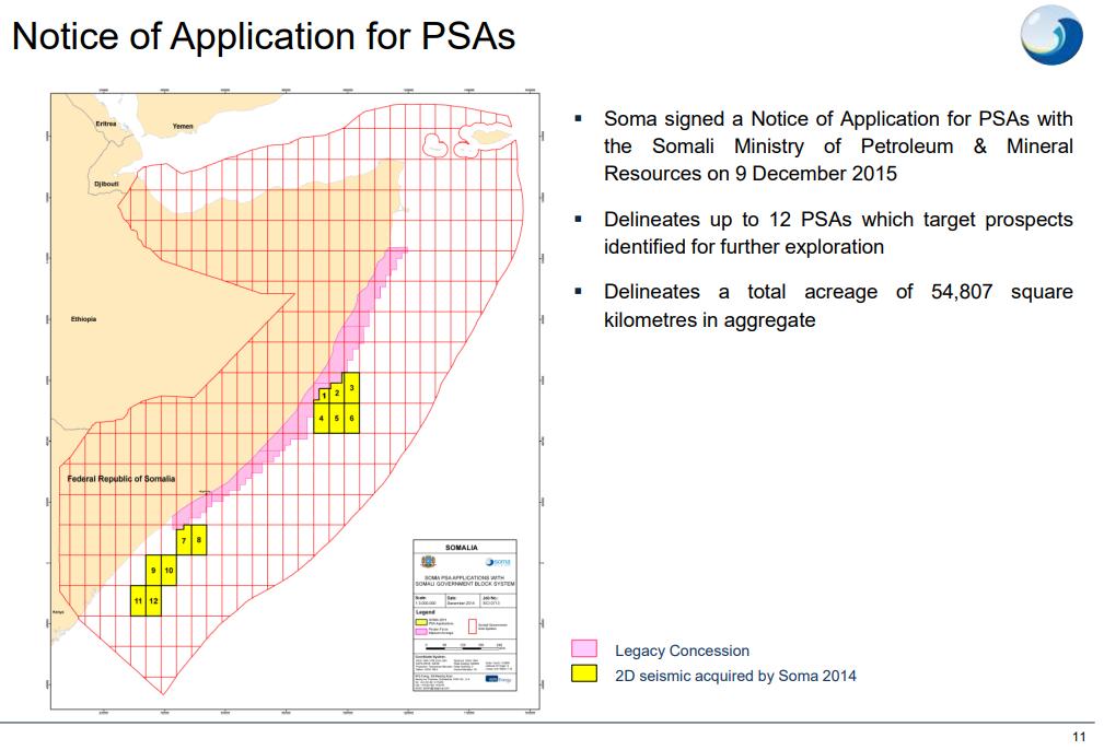 While 15 blocks seem to have been featured at the conference, the 12 blocks Soma Oil &amp; Gas ‘acquired’ haven’t had much publicity, but these appear to be north of the disputed territory